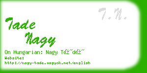 tade nagy business card